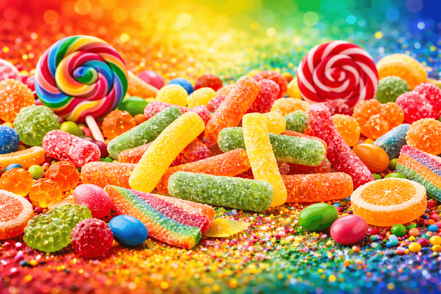 Voorbeeld snoepmix samenstellen met kleurrijk snoep